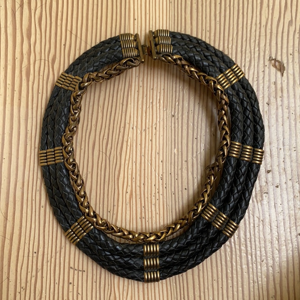 Auden Leather & Brass Necklace